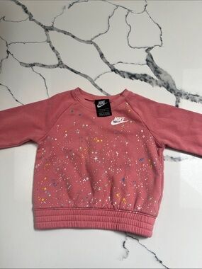 Nike Pink Splatter Crewneck Sweatshirt for Kids
